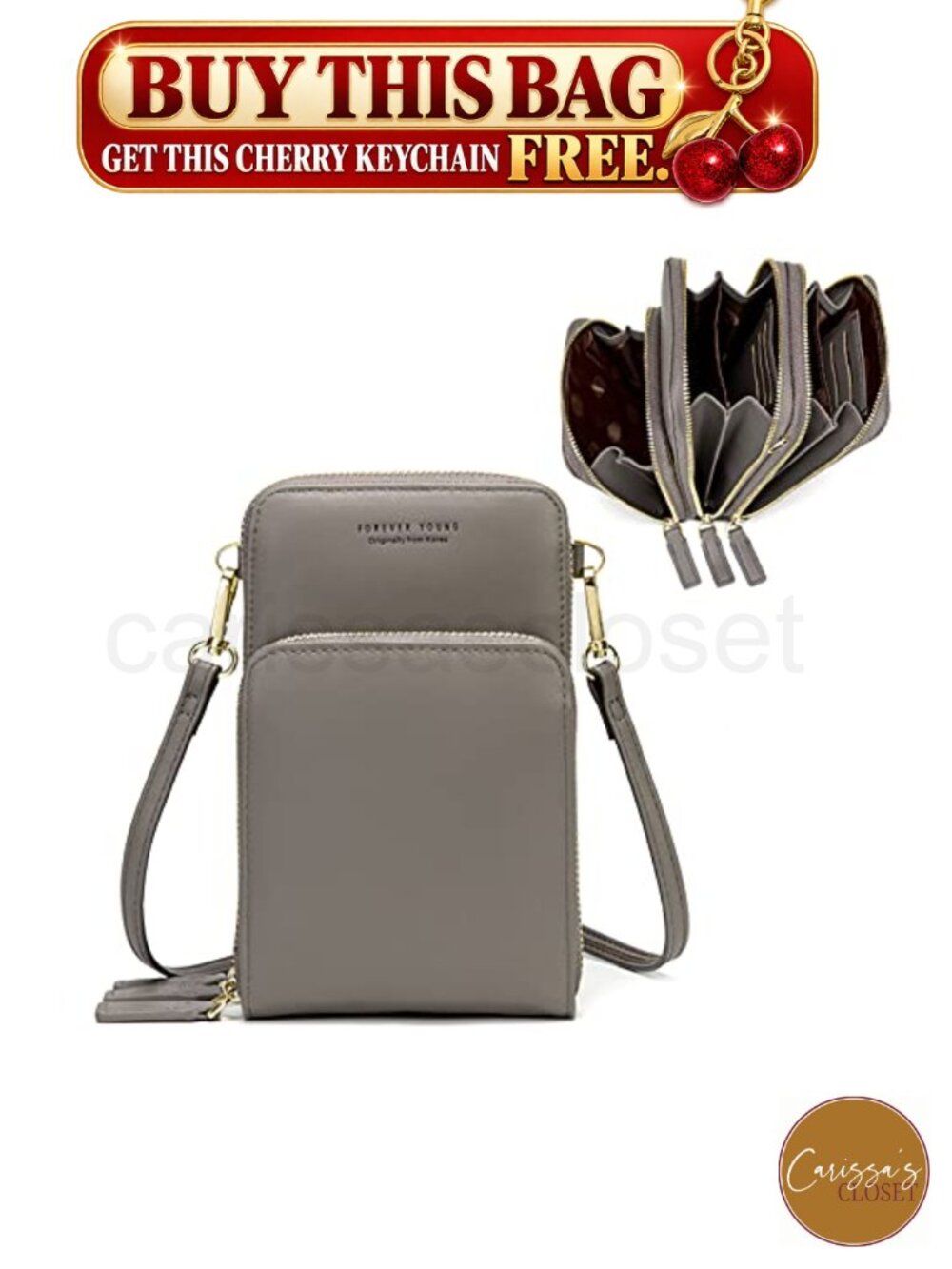 ✨ myfriday Small Cell Phone Crossbody Bag Multi-Pocket 6 Card Slots Synthetic